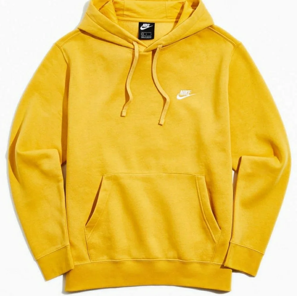 NIKE Men's Yellow Sportswear Club Fleece Hoodie Sweatshirt XL - Picture 3 of 10